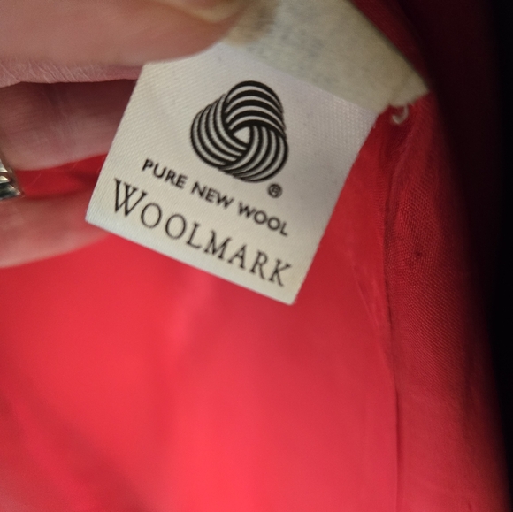 CARLA ZAMPATTI Virgin wool unbelted  navy trench,bright orange lining.Size Large - Picture 10 of 16